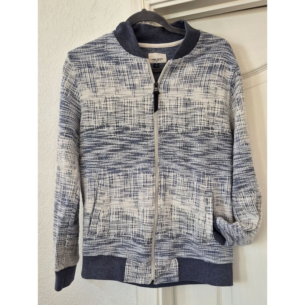 Civil Society Cotton Blend Tweed/Textured Zip Up Jacket